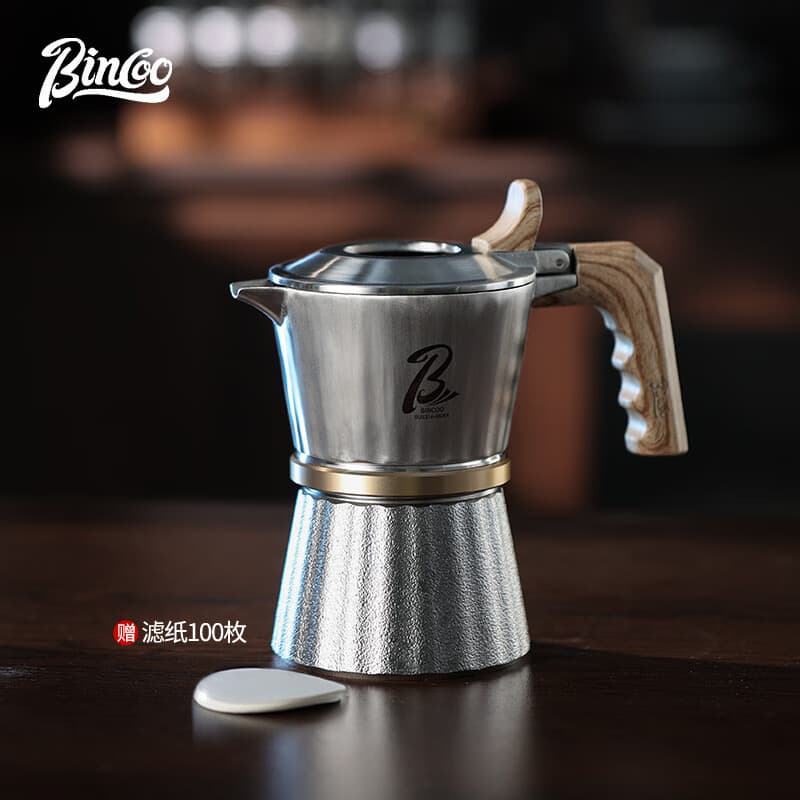 Bincoo Moka Pot 316 Stainless Steel Coffee Maker Hand Brew Home Coffee Tool Three-Valve Small Coffee Machine