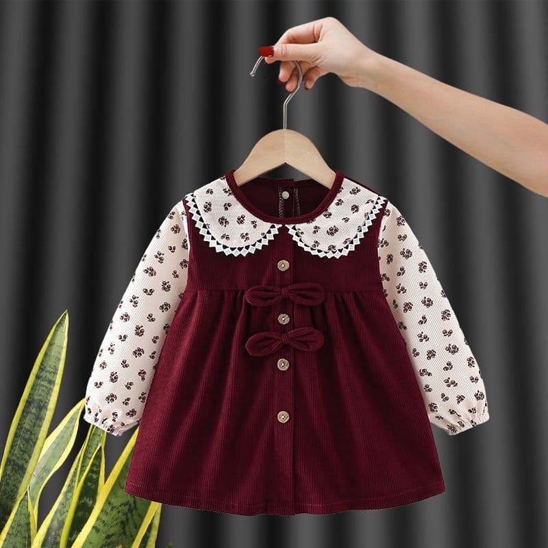 Children's Smock Baby Eating Bib Apron Female Princess Waterproof Anti-Dirty Fashionable Autumn and Winter Baby Kids Reverse Dressing