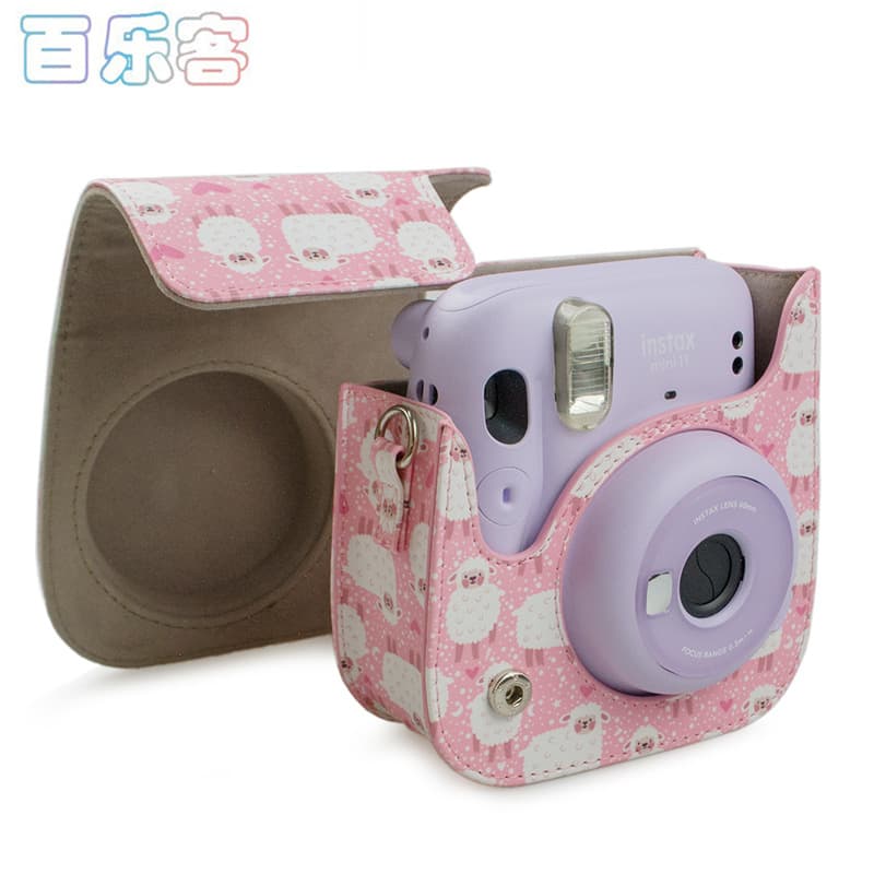 Compatible with Instax Mini 12/11 Camera Case Pink Lamb Portable Digital Camera Storage Bag Digital Accessories