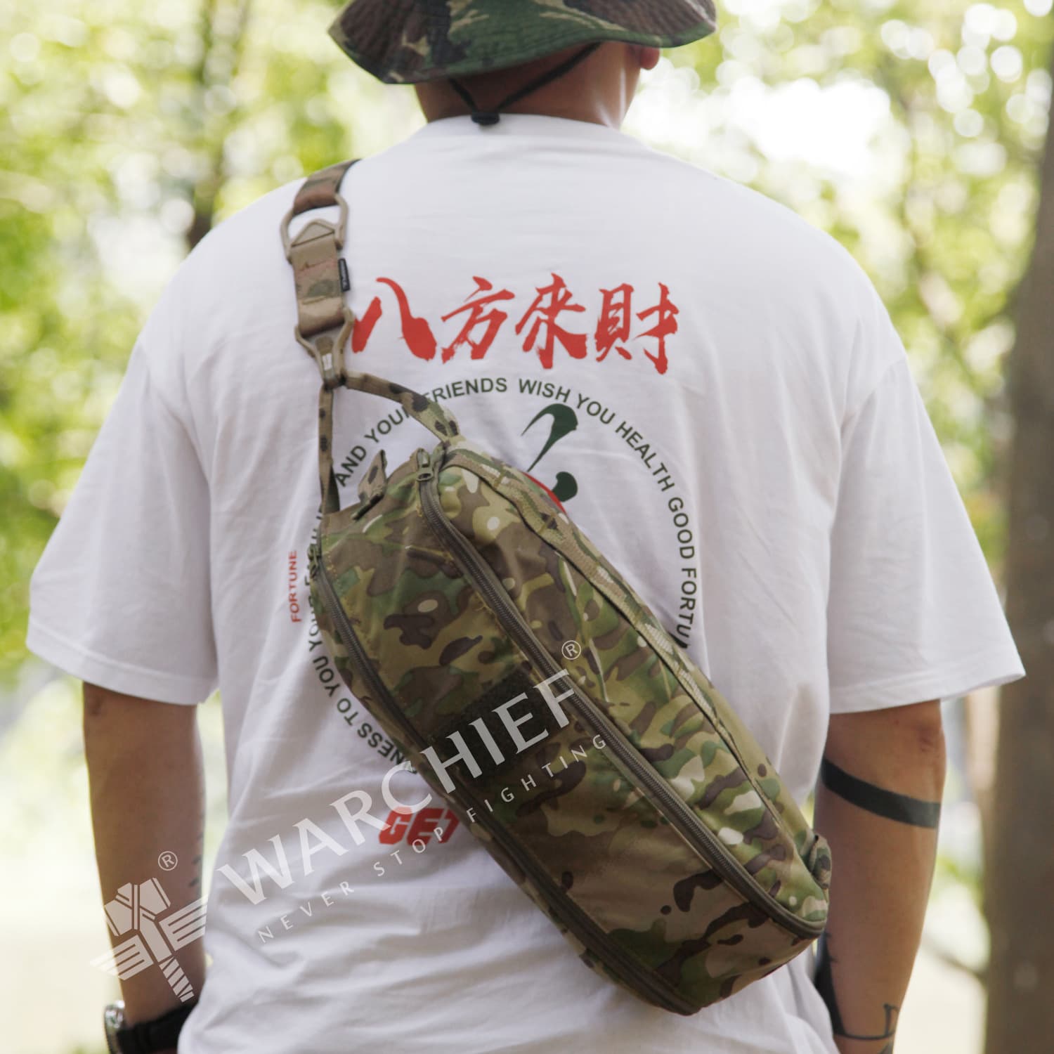 Chiefs military camouflage bag outdoor sports men's messenger bag camping tactical storage bag portable functional hanging bag