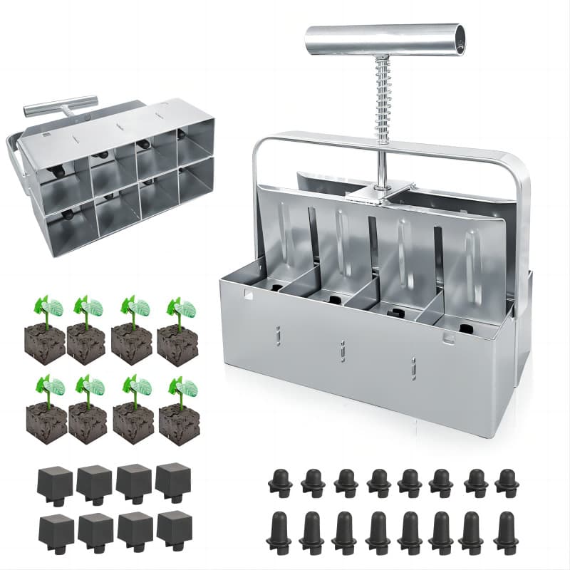 Manual Double Row Soil Block Maker Gardening Tool Soil Blocking Tool For Garden Planting Vegetable Planting