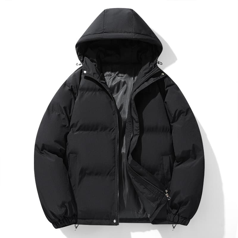 Down jacket men's winter new Hong Kong style loose large size cotton jacket youth cotton jacket hooded bread coat