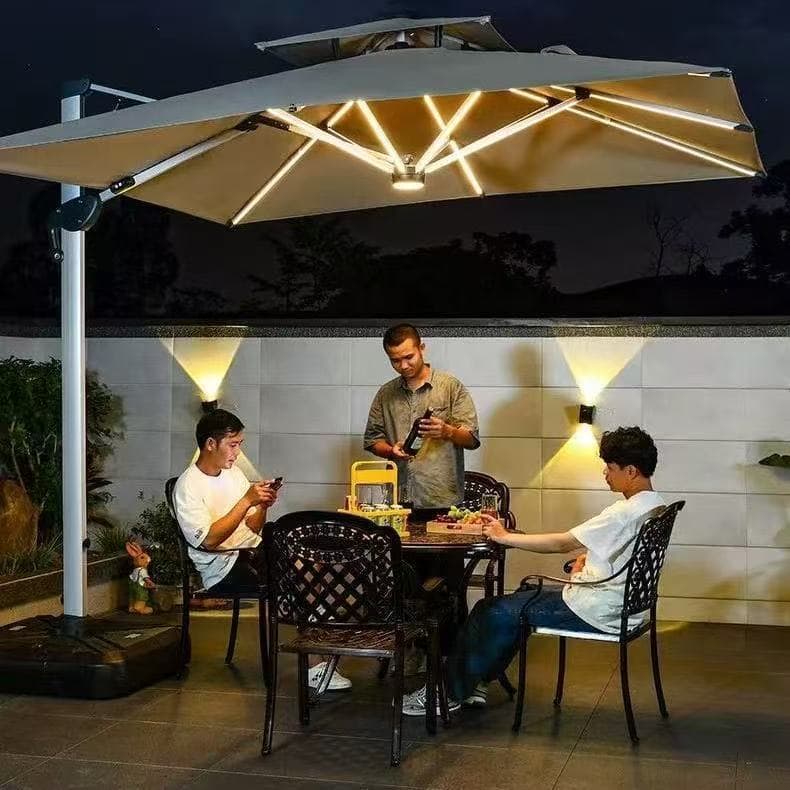 Outdoor sun umbrella, patio umbrella, terrace balcony umbrella, large sun umbrella, villa garden outdoor Roman umbrella, off-white.