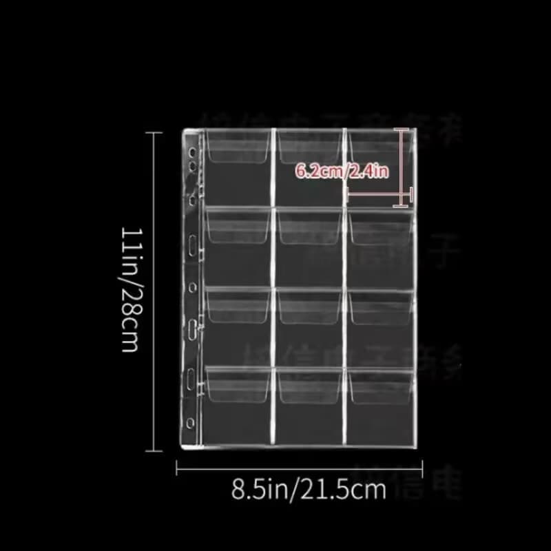 Cross-border sourced 9-hole 12-slot flip-top PVC loose-leaf coin storage pages for currency collection