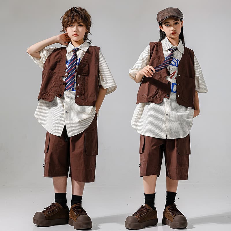 Children's Hip Hop Street Dance Outfit, Fashionable and Cool, Kids Jazz Dance Practice Wear, Hip Hop Performance Costume Camouflage