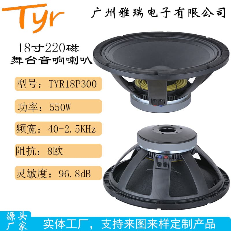 TYR18P300 18 Inch 220 Magnet Stage Audio Speaker 1100W High Power Woofer Subwoofer