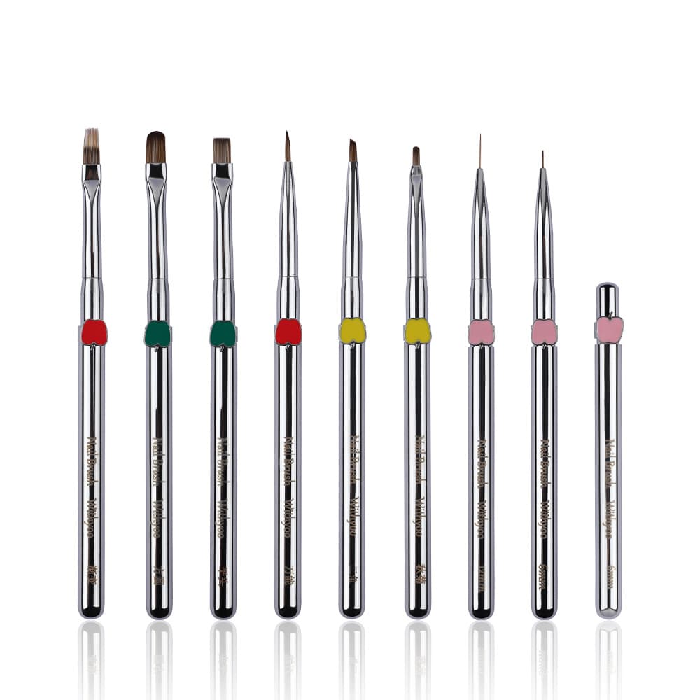 Factory Wholesale Silver Detachable Nail Art Brush Metal Rod Painting Brush Line Drawing Brush Construction Brush