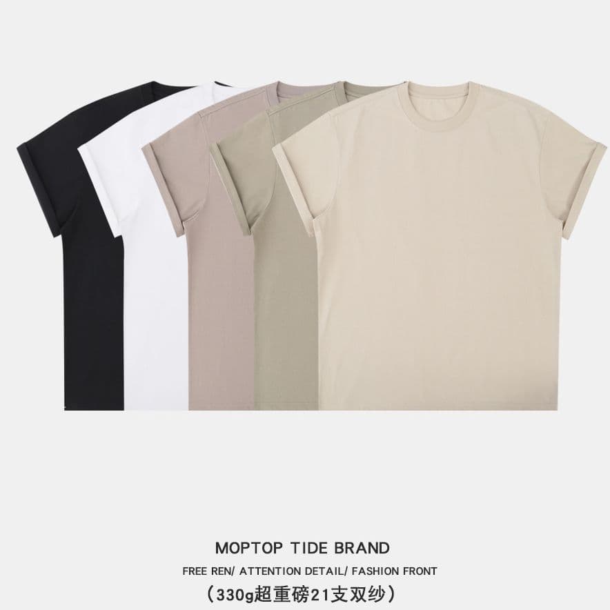 330g Heavyweight Hip Hop Street Dance Short Sleeve T-Shirt for Men and Women Oversized Loose Fit Streetwear Sports Tee