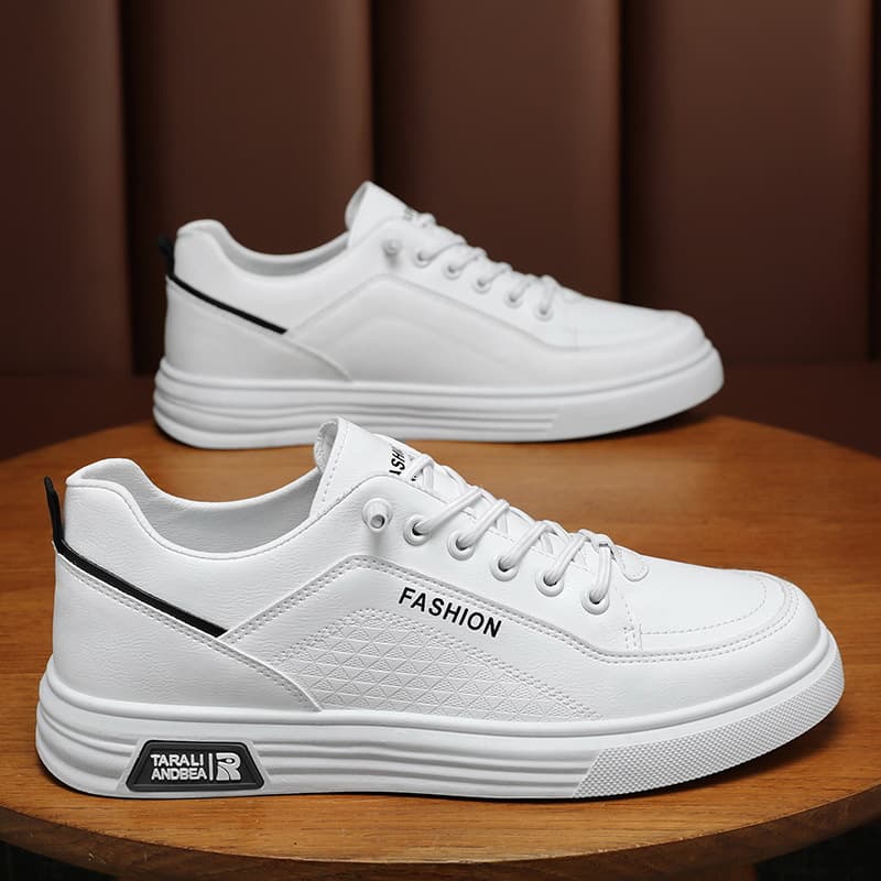 2024 Summer Men's Shoes New Breathable White Shoes Trendy Versatile Low-top Leather Shoes Sports Shoes Casual Sneakers Trendy Shoes