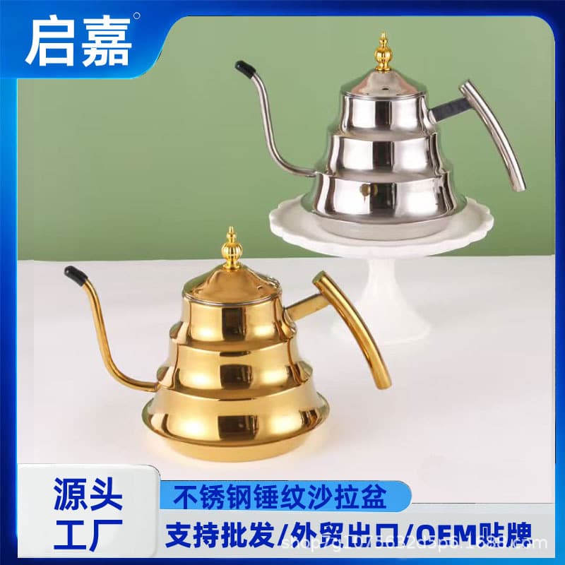 Household Stainless Steel Electroplated Kettle with Bamboo Joint and Filter, Anti-Scald Tea Kettle for Hotels, Restaurants, and Cafeterias, Export Quality