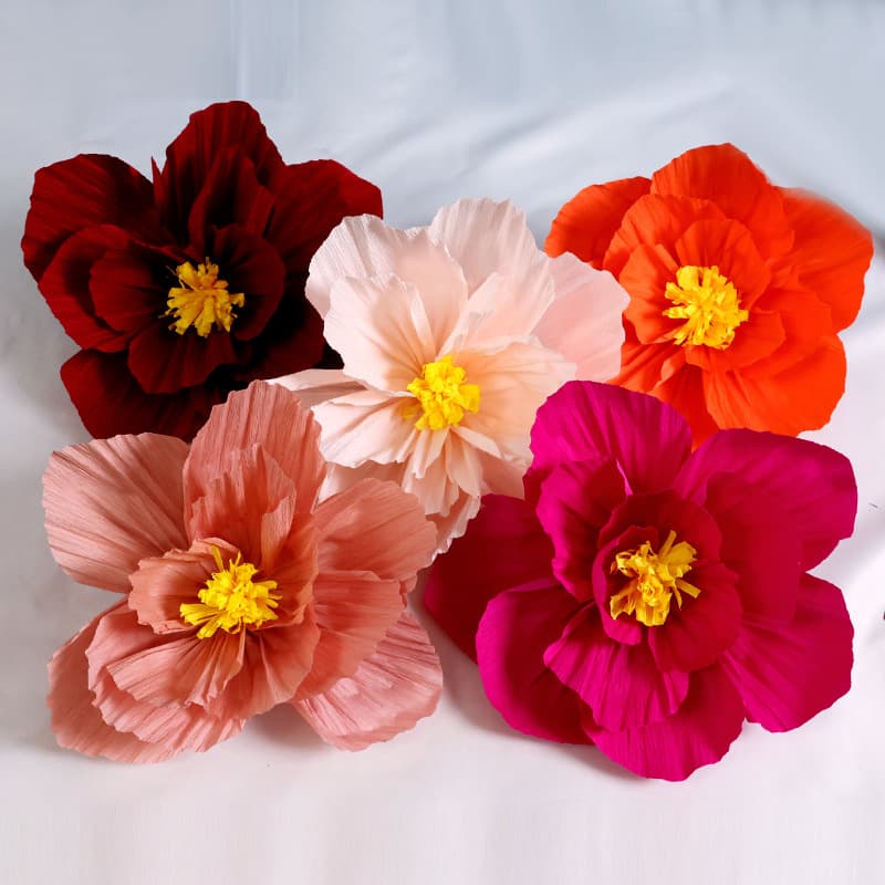 Wedding room décor crepe paper flowers, 3D pleated paper blossoms, thickened paper craft flowers, party/wedding supplies, marriage pleated flowers