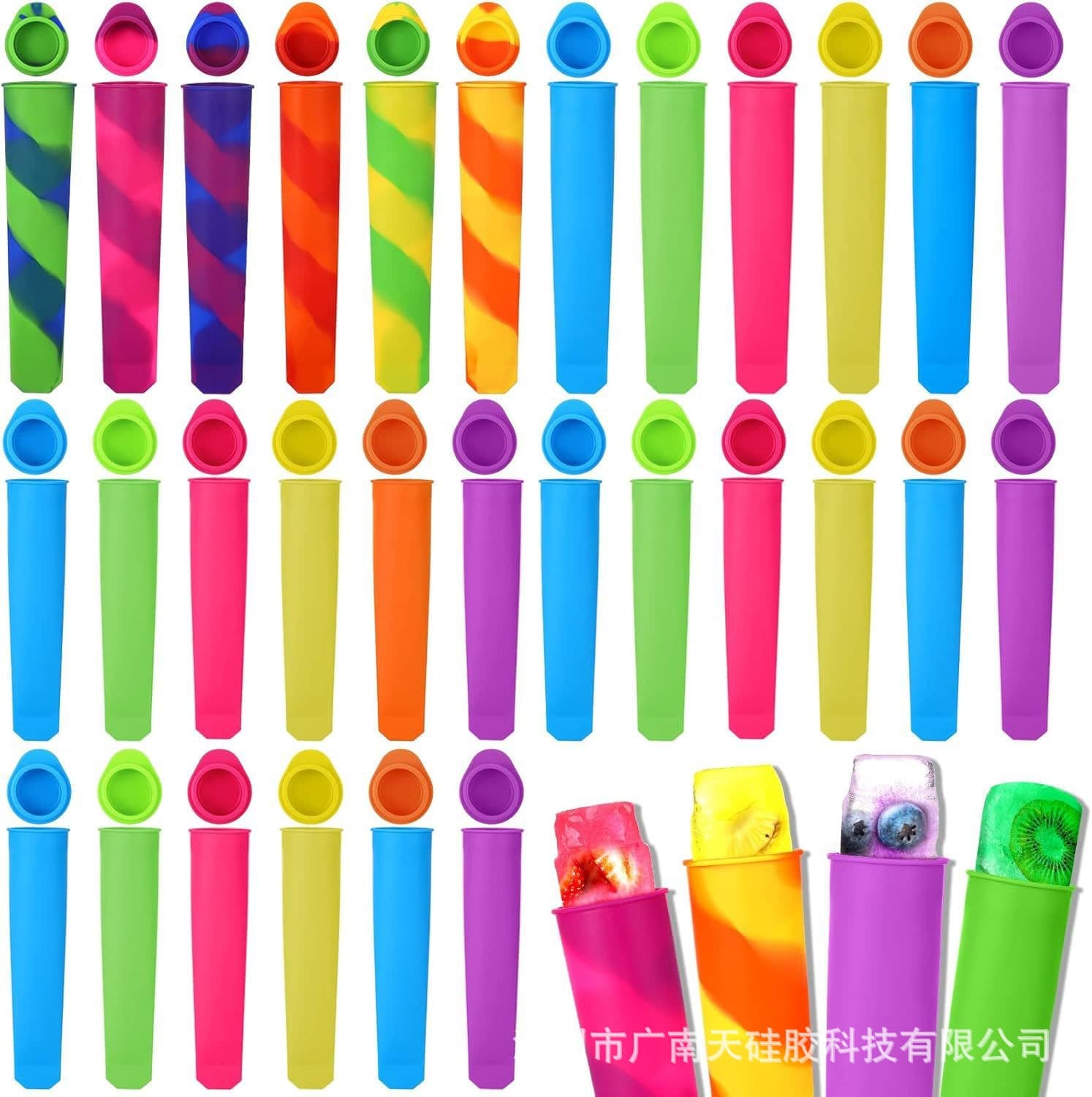 Silicone Handheld Ice Pop DIY Popsicle Mold with Lid, Food-Grade Silicone Mold, Creative Ice Cream Popsicle Tube Mold