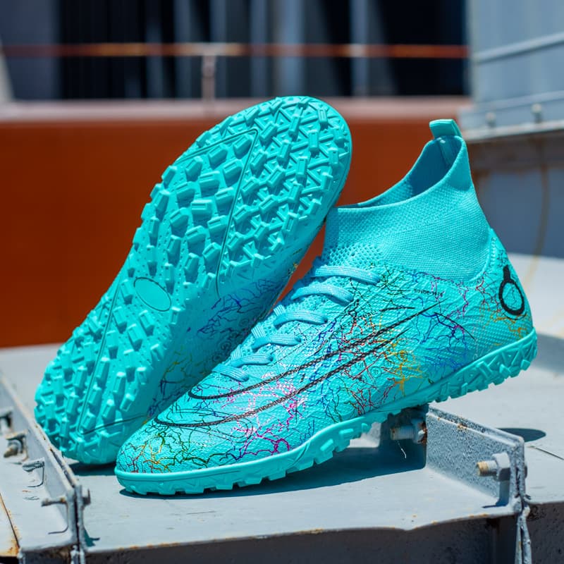 Wholesale Cross-border High-top Football Boots for Men and Women Youth Students Five-a-side Training Turf Indoor Football Shoes