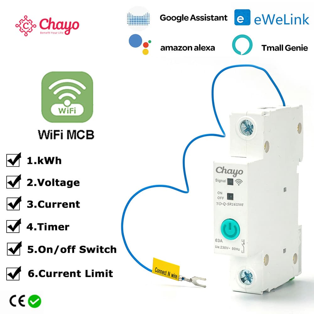 eWeLink Metering WiFi Smart Switch Circuit Breaker Mobile Wireless Remote Control Switch Smart Home Cross-Border