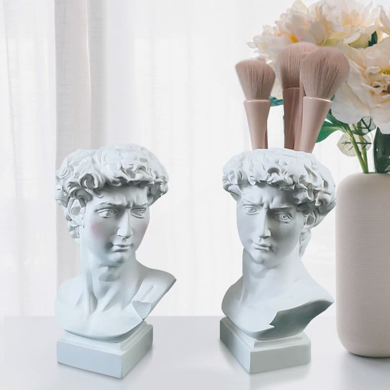 ins style David dried flower vase pen holder statue ornaments student retro literary resin makeup storage