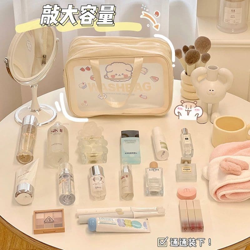 Dry and wet separation cosmetic bag for women 2023 new portable large-capacity storage bag swimming bathing wash travel set
