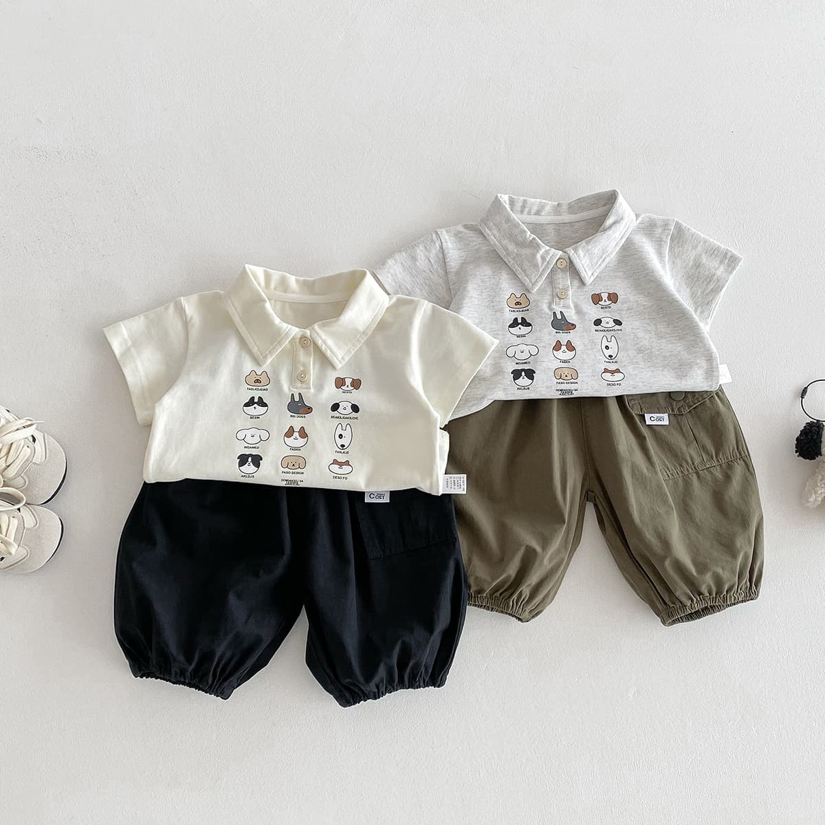 Dianxi baby suit 2026 new boys polo short-sleeved T-shirt overalls shorts summer baby thin clothes