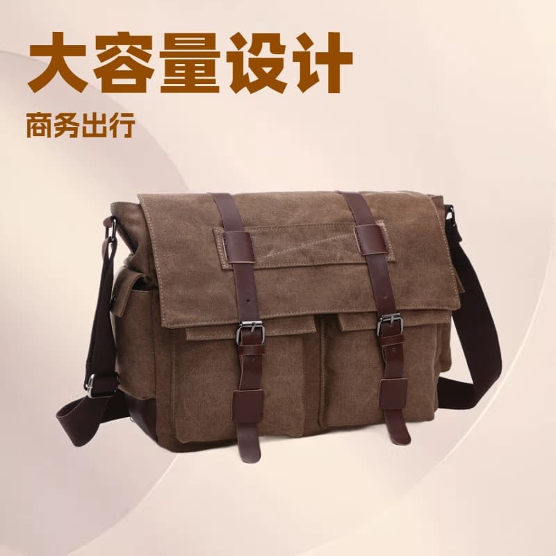 Men's Crossbody Bag Leather Material Fashionable Design Large Capacity Multi-pocket Shoulder Bag Ideal For Casual Outings