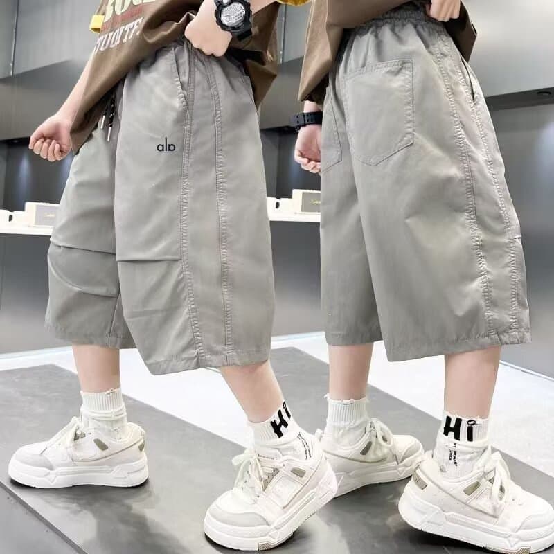 Boys Summer Shorts 2026 New Style, Thin Sports Capri Pants for Older Kids, Casual Streetwear
