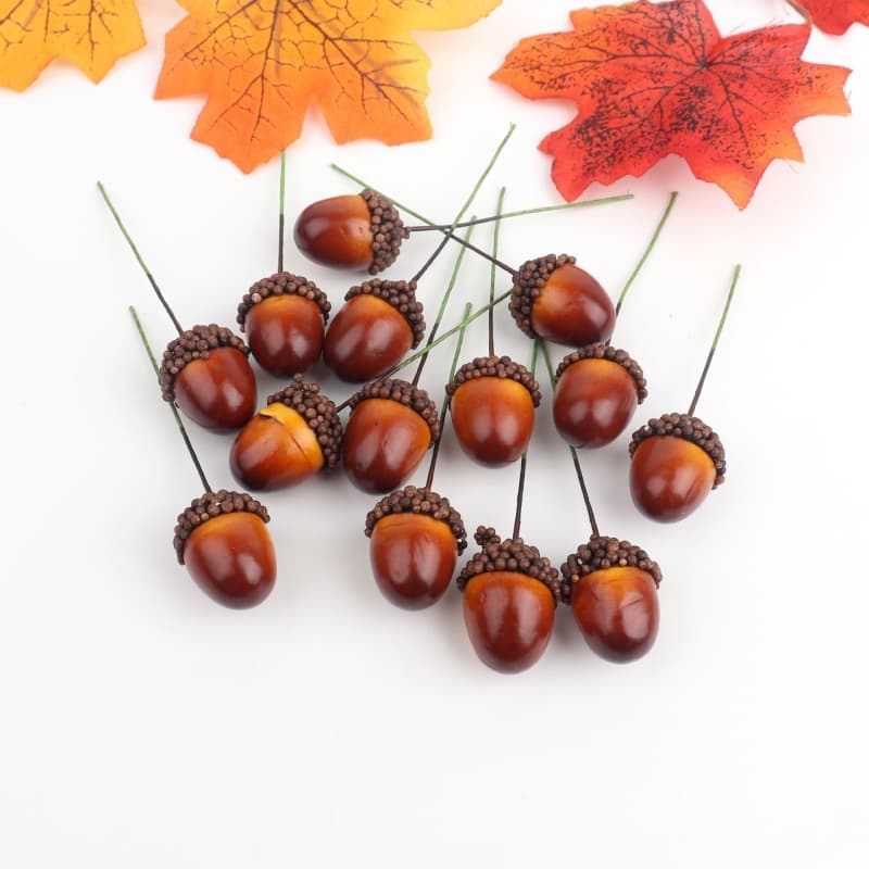 Halloween Artificial Acorn Handmade Decor Accessories, Small Ornaments Christmas DIY Materials Photography Props