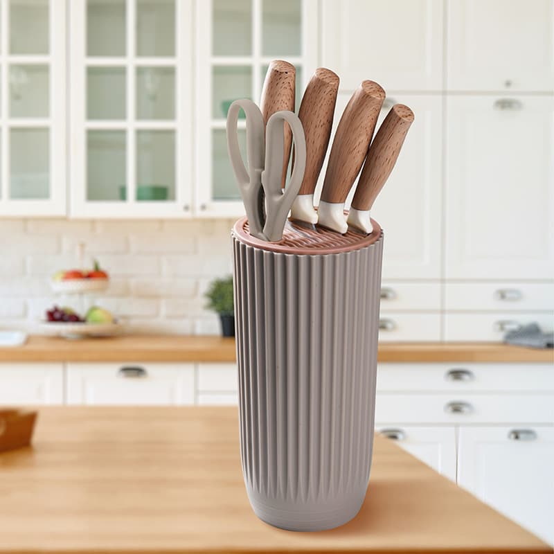 Kitchen Knife Set 6-Piece Stainless Steel Chef Knife, Fruit Knife with Knife Block Gift Set