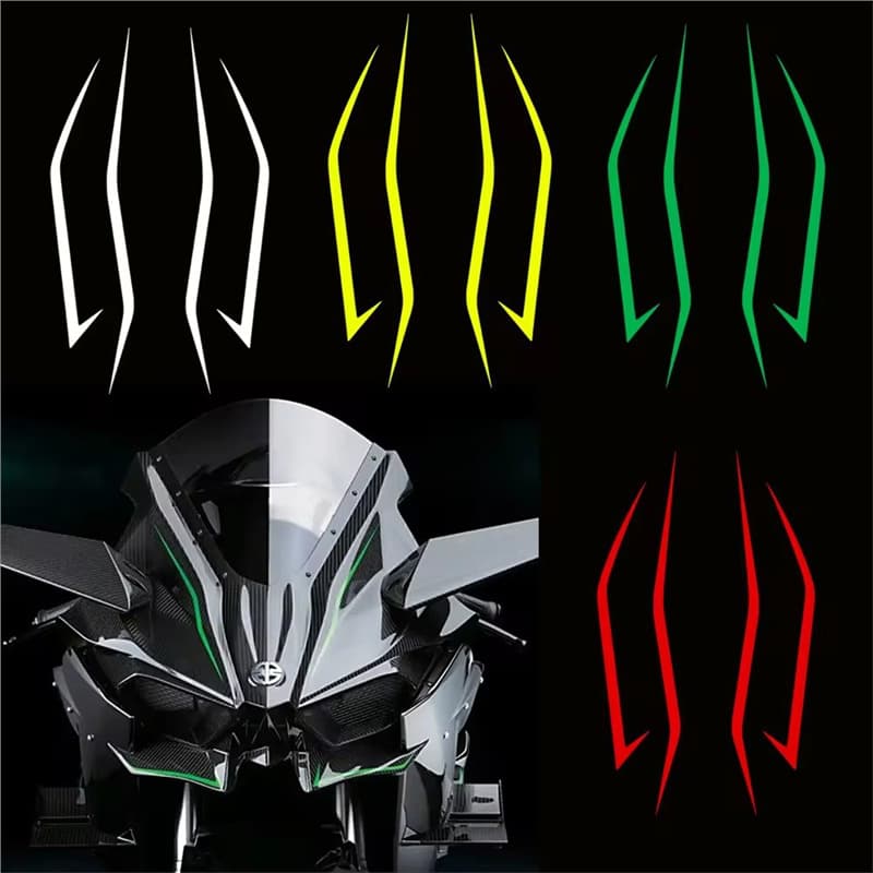 Reflective Decorative Body Stickers for Kawasaki Motorcycle Head Decals Ninja NINJA400 H2 H2SX