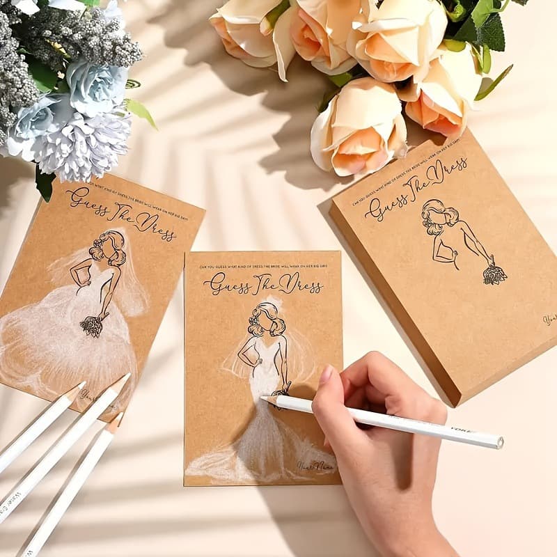 Creative Wedding Party Guest Game Props: Guess the Card and Pencil Fun Wedding Decorations