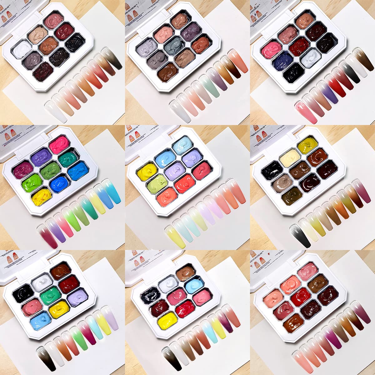 LIMEGIRL Jiugongge manicure pat glue high saturation solid blush gradient blending light therapy glue painted glue