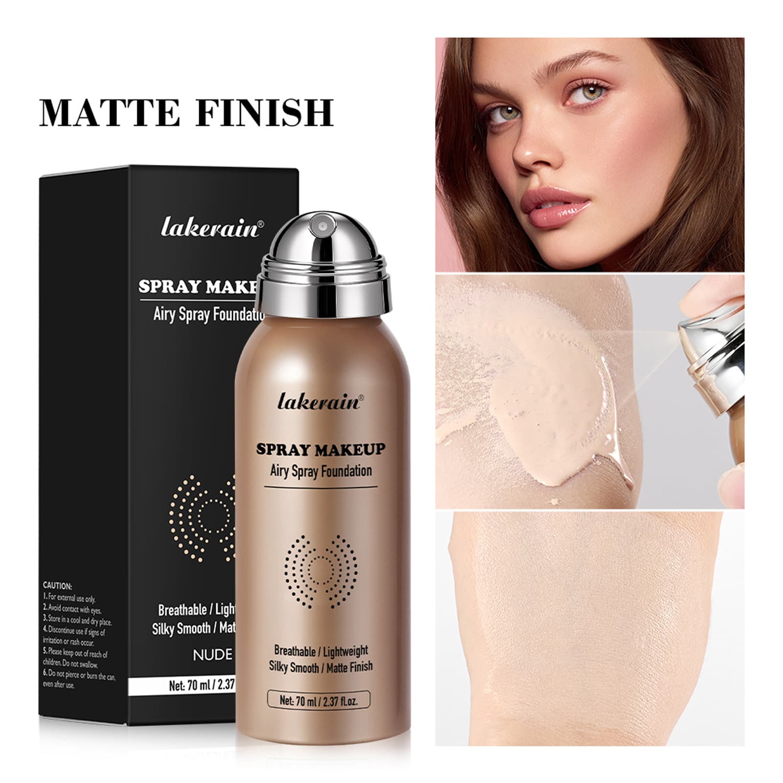 Lakerain Foundation Spray Natural Clear Skin Matte Liquid Foundation