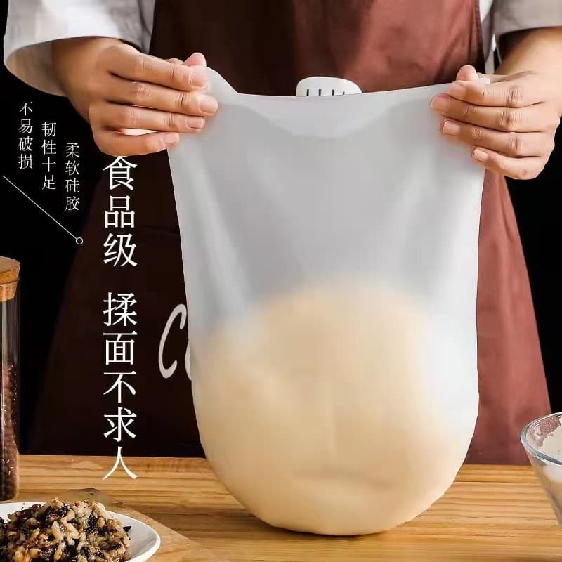 Silicone Dough Kneading Bag for Home Kitchen, Thickened Baking Dough Proofing Bag, Non-Stick Hands, Rolling Mat
