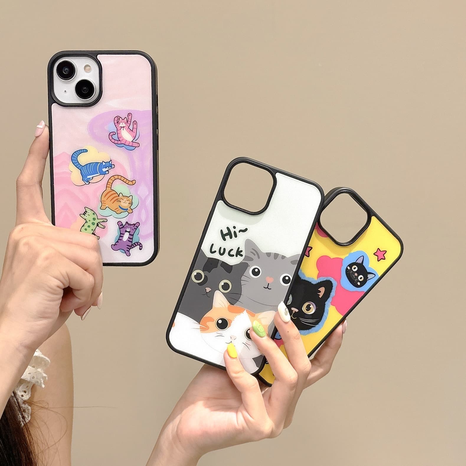 Cute Cat Magnetic Phone Case Compatible with iPhone 16 Pro Max, iPhone 15 Protective Cover