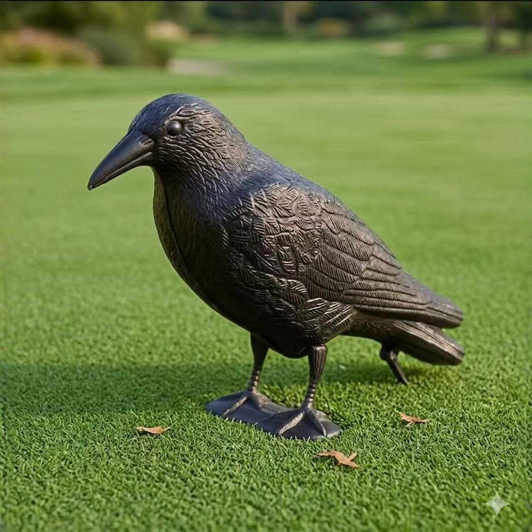 PE Blow-Molded 3D Feather-Patterned Realistic Crow Outdoor Bird Repellent Halloween Decoration Bird Decoy Direct from Manufacturer
