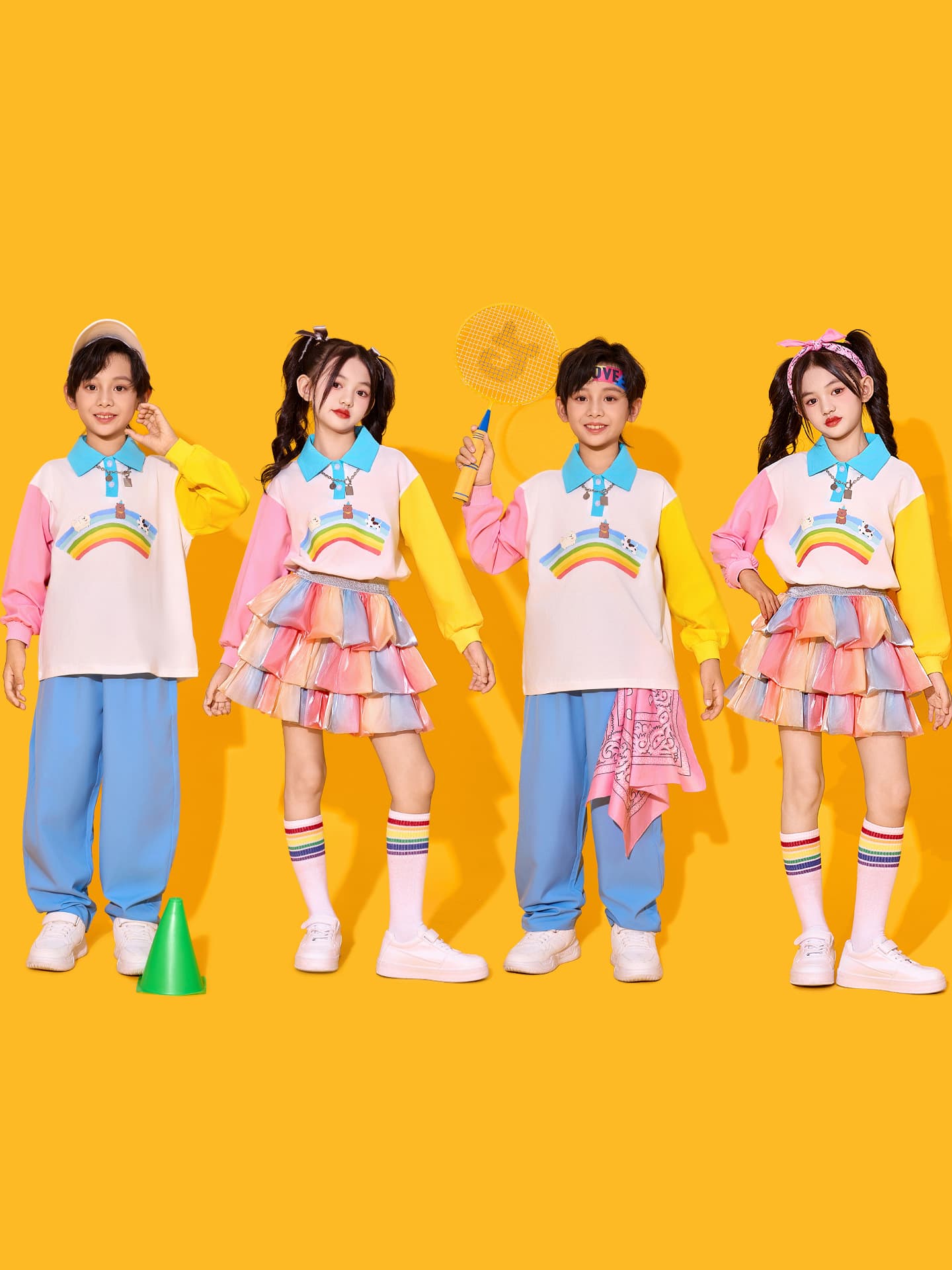 Primary school students' sports meeting opening ceremony clothing, children's cheerleading uniforms, kindergarten class uniforms, boys' and girls' performance uniforms