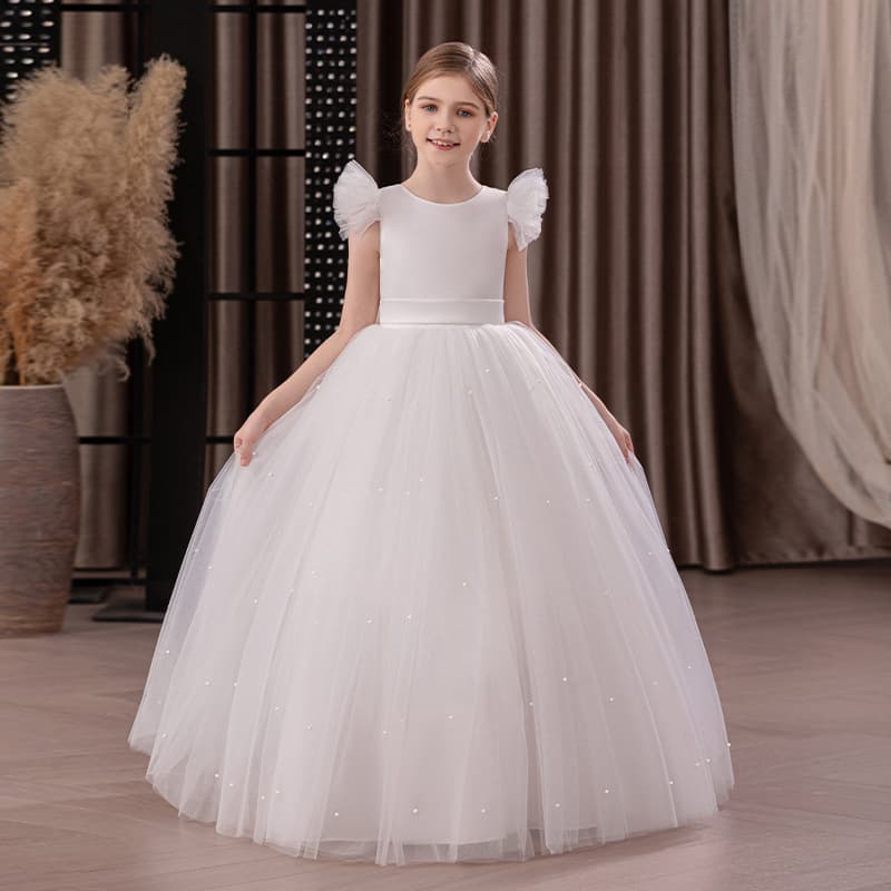 Cross-border Girls Birthday Princess Dress High-end Tulle Skirt Little Girl Evening Piano Performance Flower Girl Wedding Dress