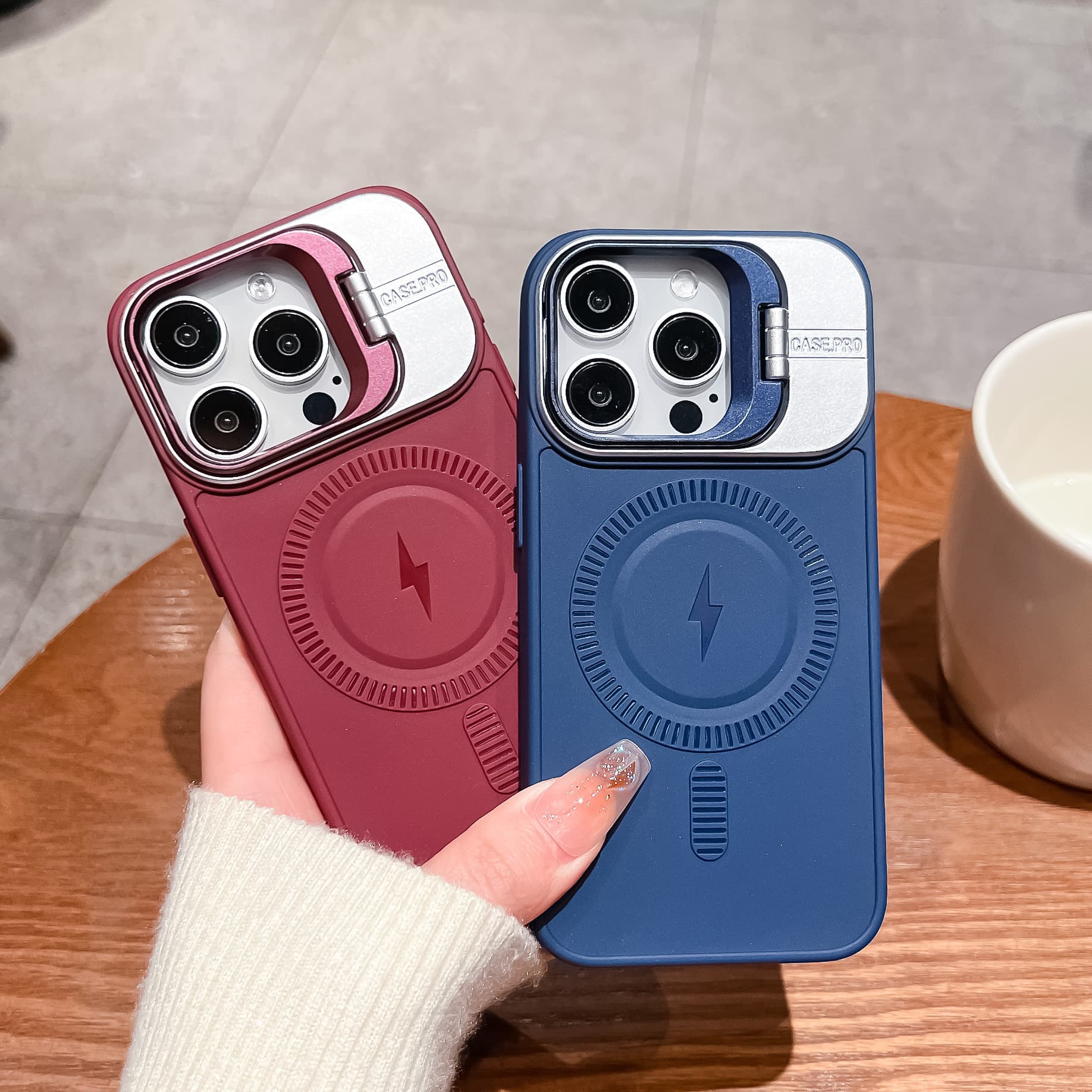 Suitable for Apple 16Promax flash electromagnetic suction mobile phone case lens bracket window iPhone16 anti-fall and shockproof