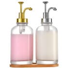 Amazon 16.9oz syrup dispenser crystal white material glass coffee dispenser lotion bottle soap dispenser set