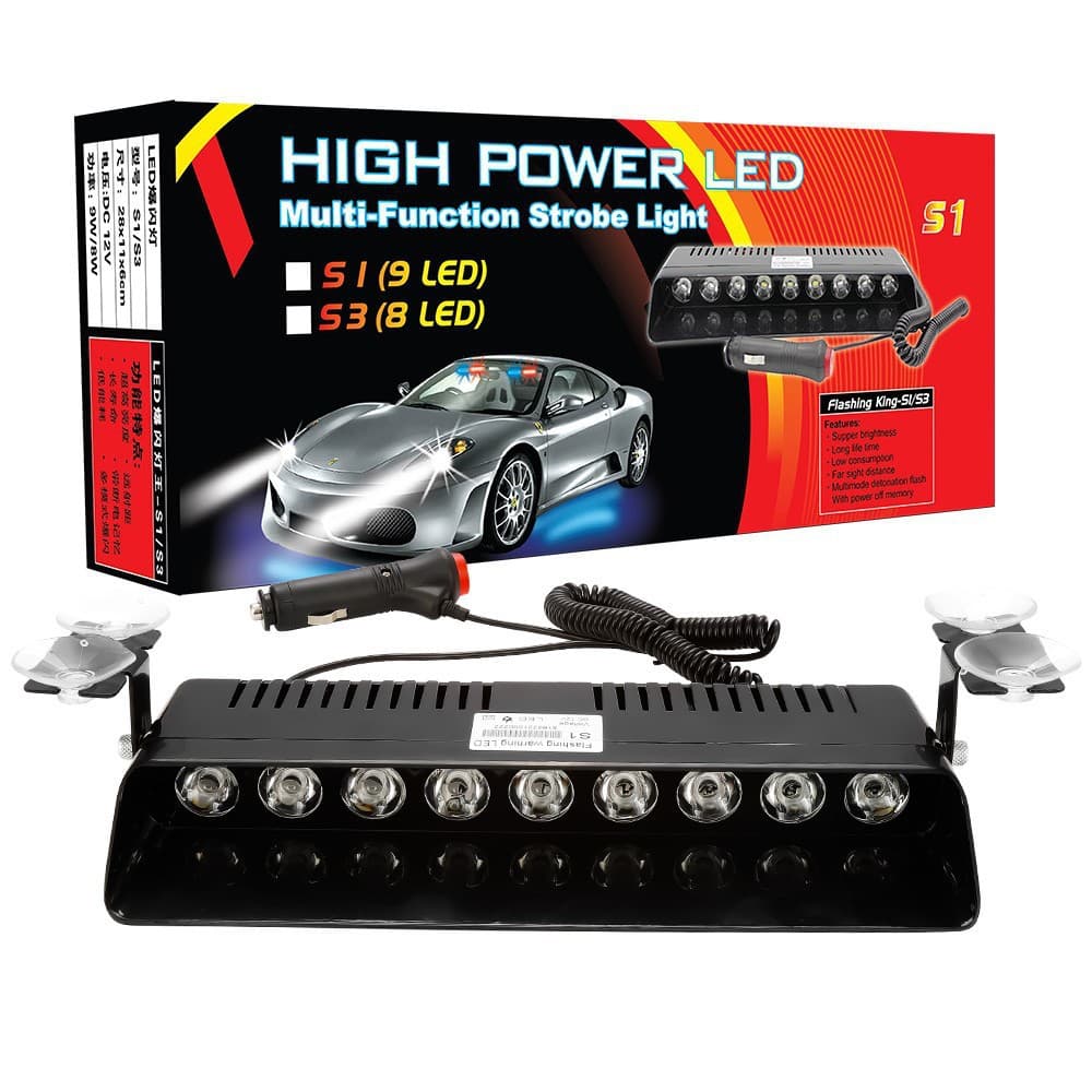 S1 High-Power 12LED Car Front Windshield Flash Light Shovel-Type Suction Cup Warning Light