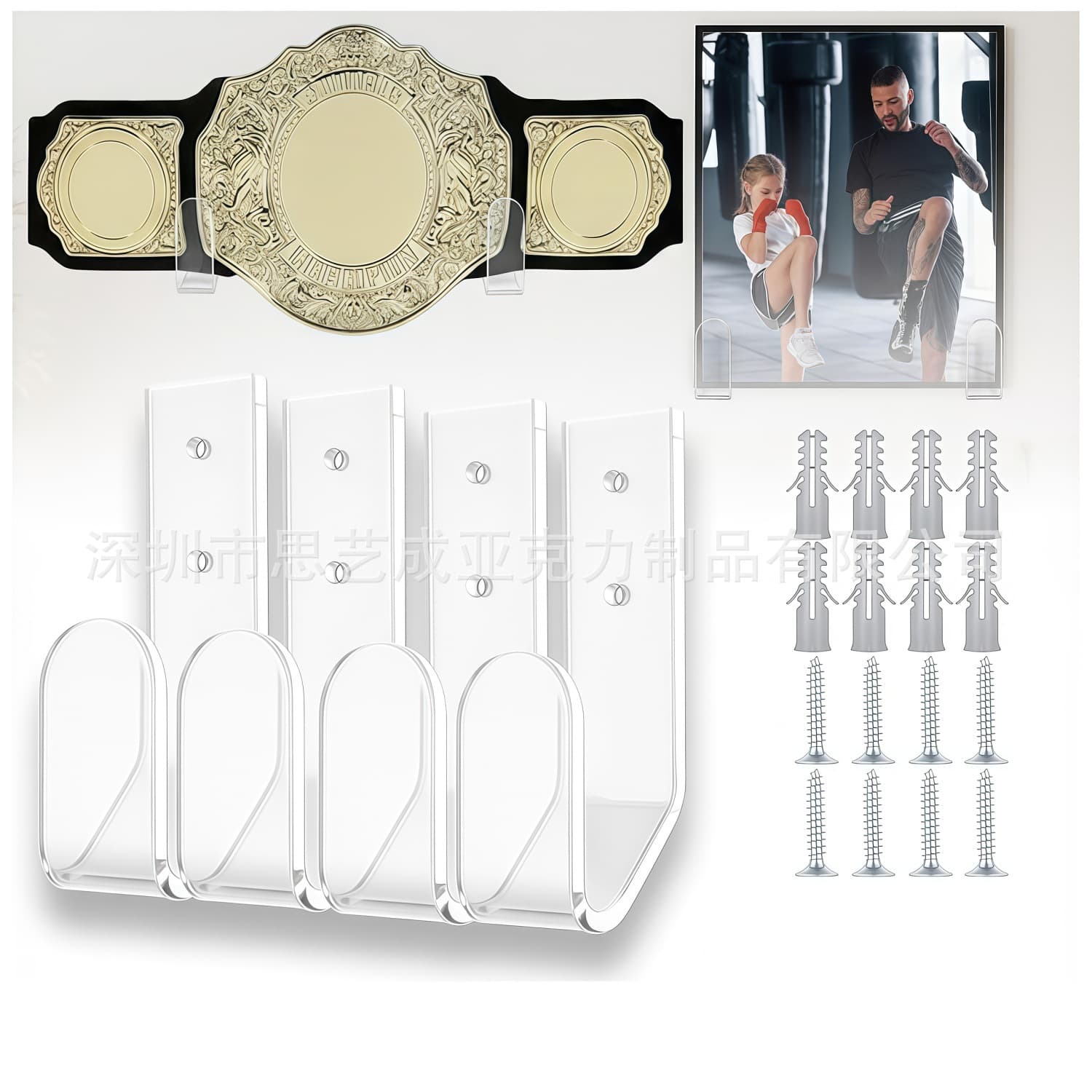 Wrestling Gold Belt Wall Mount WWE Belt Wall Mount Adult and Children Belt Storage Rack