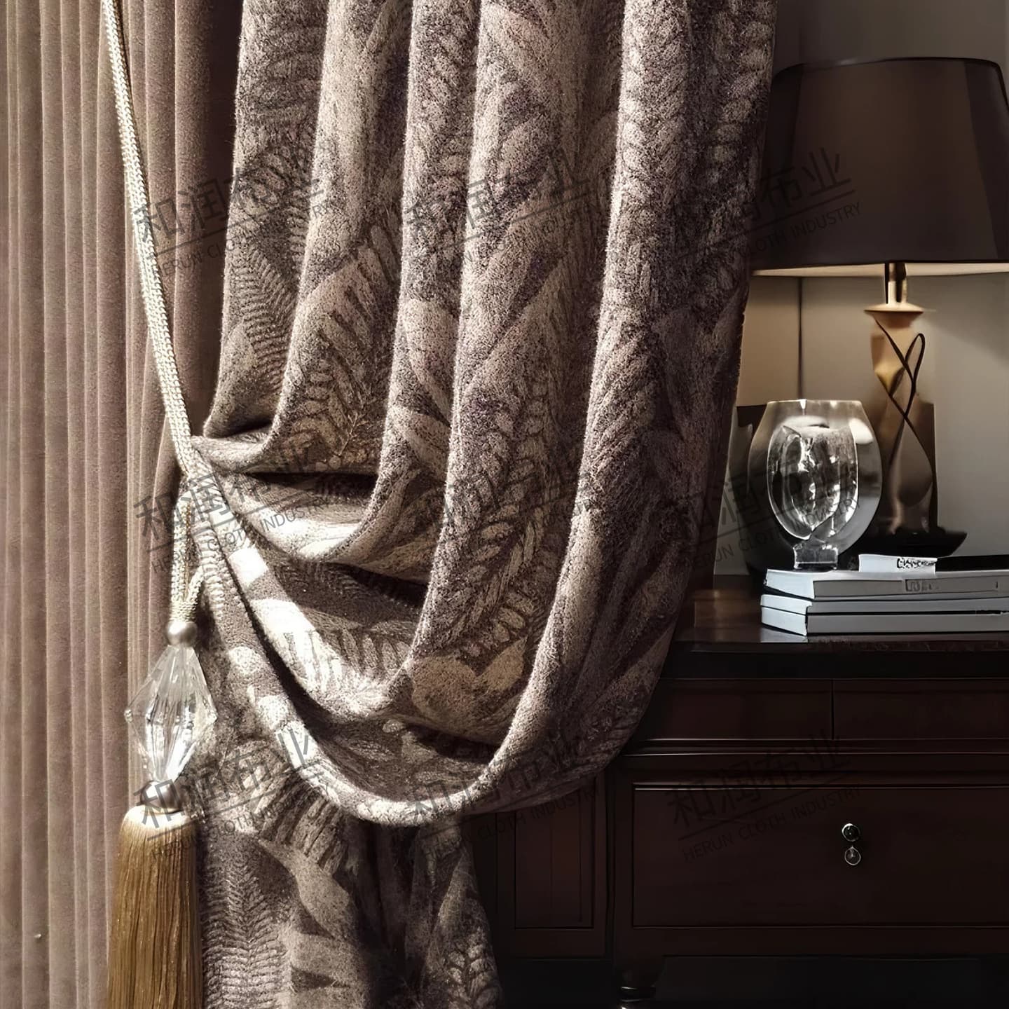 Retro Luxury American Song Dynasty Aesthetics Chenille French Living Room Villa Jacquard High-end Curtains Bedroom Premium