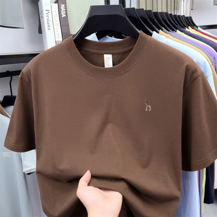Hajjyz Hags Summer Men's Short-Sleeve Simple Solid Color Crew Neck Casual Cotton T-Shirt Men's Top