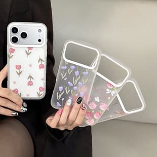 Purple tulip iPhone 16 Pro Max case, iPhone 15 ins style 14/13 new 17 Pro