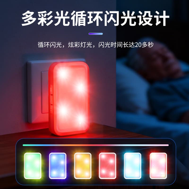 Elderly-Friendly Flashing Doorbell for Deaf Seniors, 12-LED Super Bright Strobe, Loud Volume, Remote Alert Caller with Silent Mode