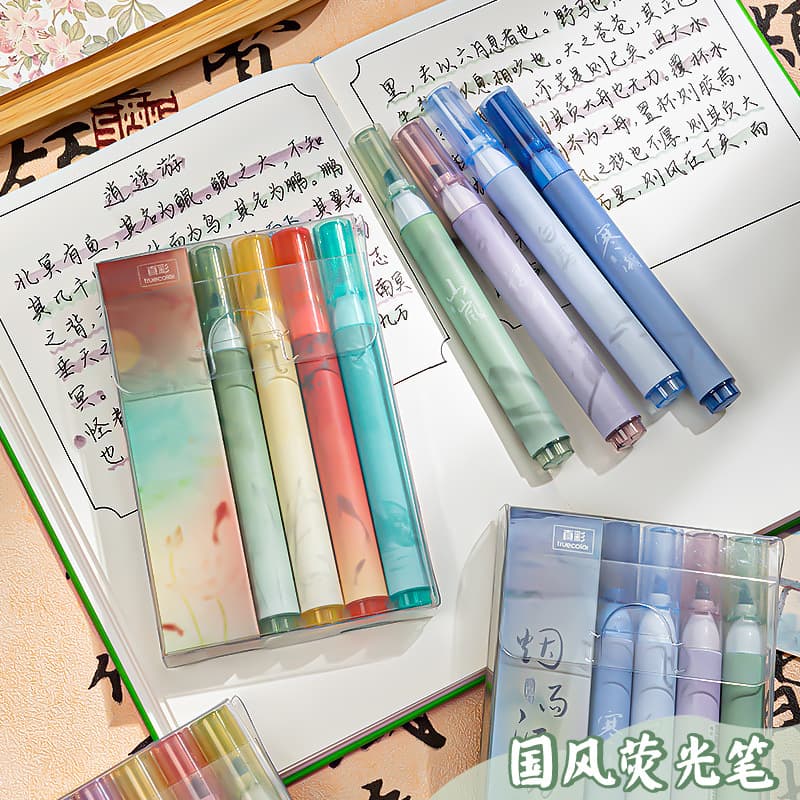 True color highlighter high-value national style hand account pen hand account special marker pen light color classical color marker pen