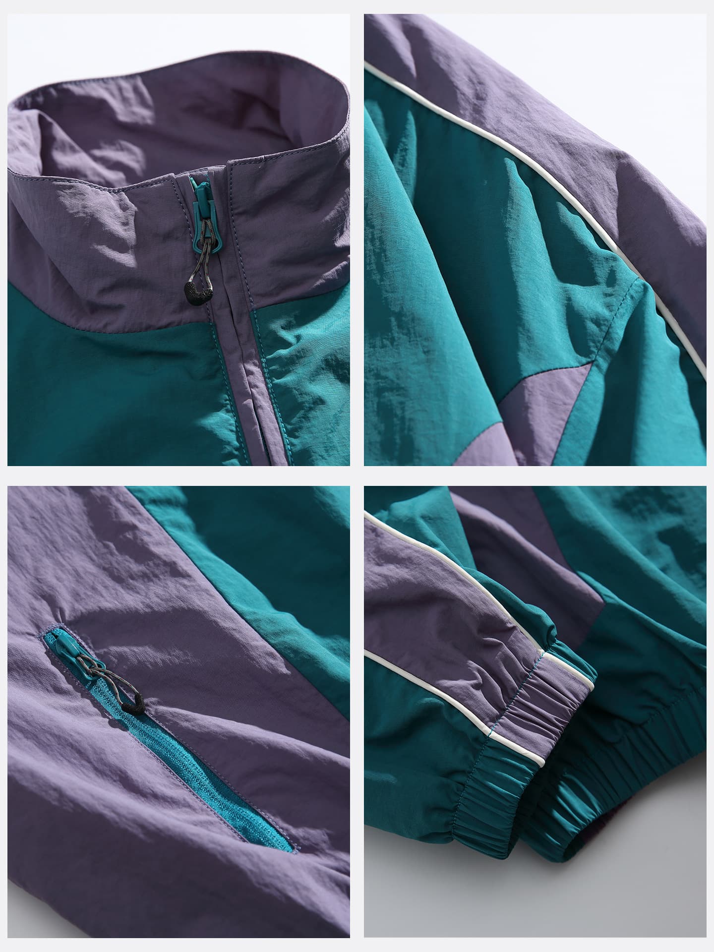 Black Fleet American Classic Contrast Color Patchwork Jacket Outdoor Sports Loose Fit Versatile Trendy Stand Collar Coat
