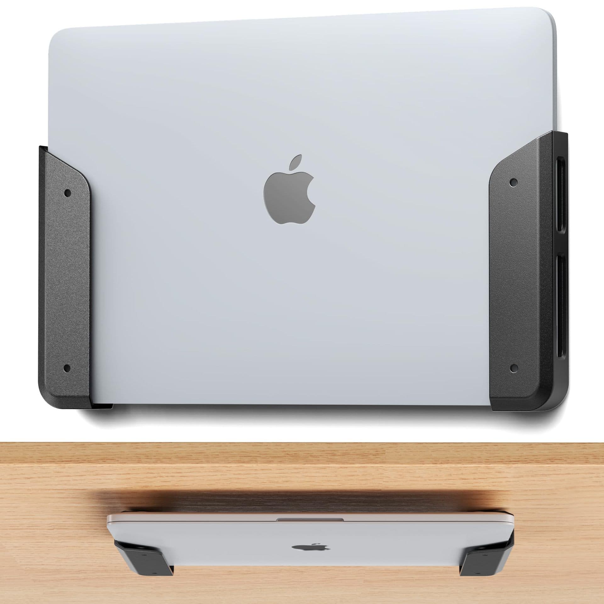 Wall-Mounted Under-Desk Laptop Stand with Acrylic Adhesive Anti-Scratch Pad for MacBook Tablet