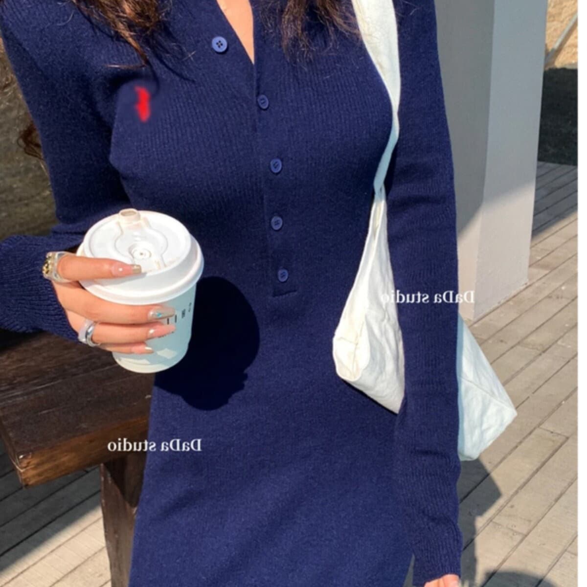 Autumn American-style cool elegant slim-fit knitted embroidered dress for women, fashionable gray
