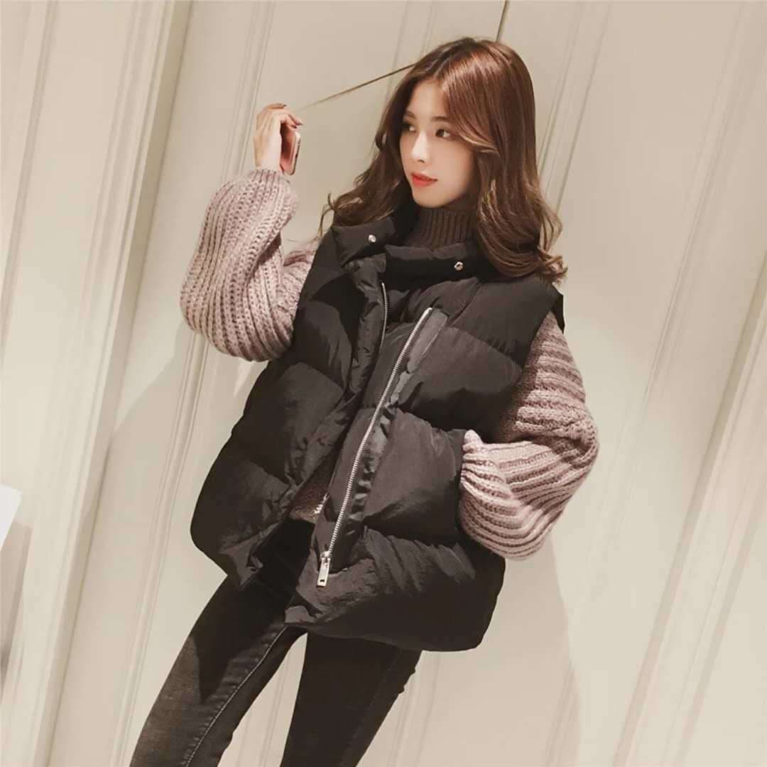 2021 Cotton Vest Women Winter Short Down Cotton Vest Student Korean Loose Thick Cotton Vest Women Outerwear