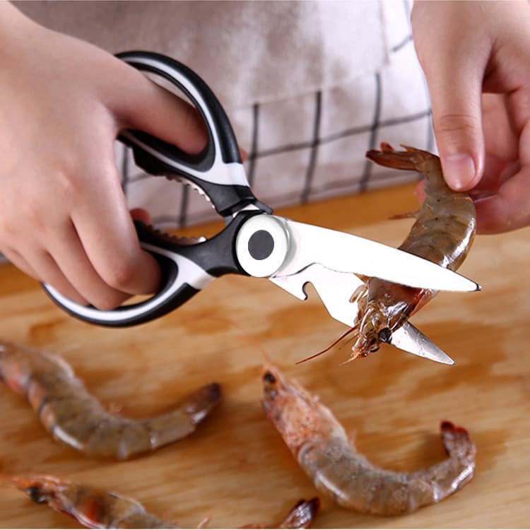 Stainless Steel Kitchen Scissors Walnut Cracker Food Shears Strong Chicken Bone Shears Multi-functional BBQ Household Panda Scissors