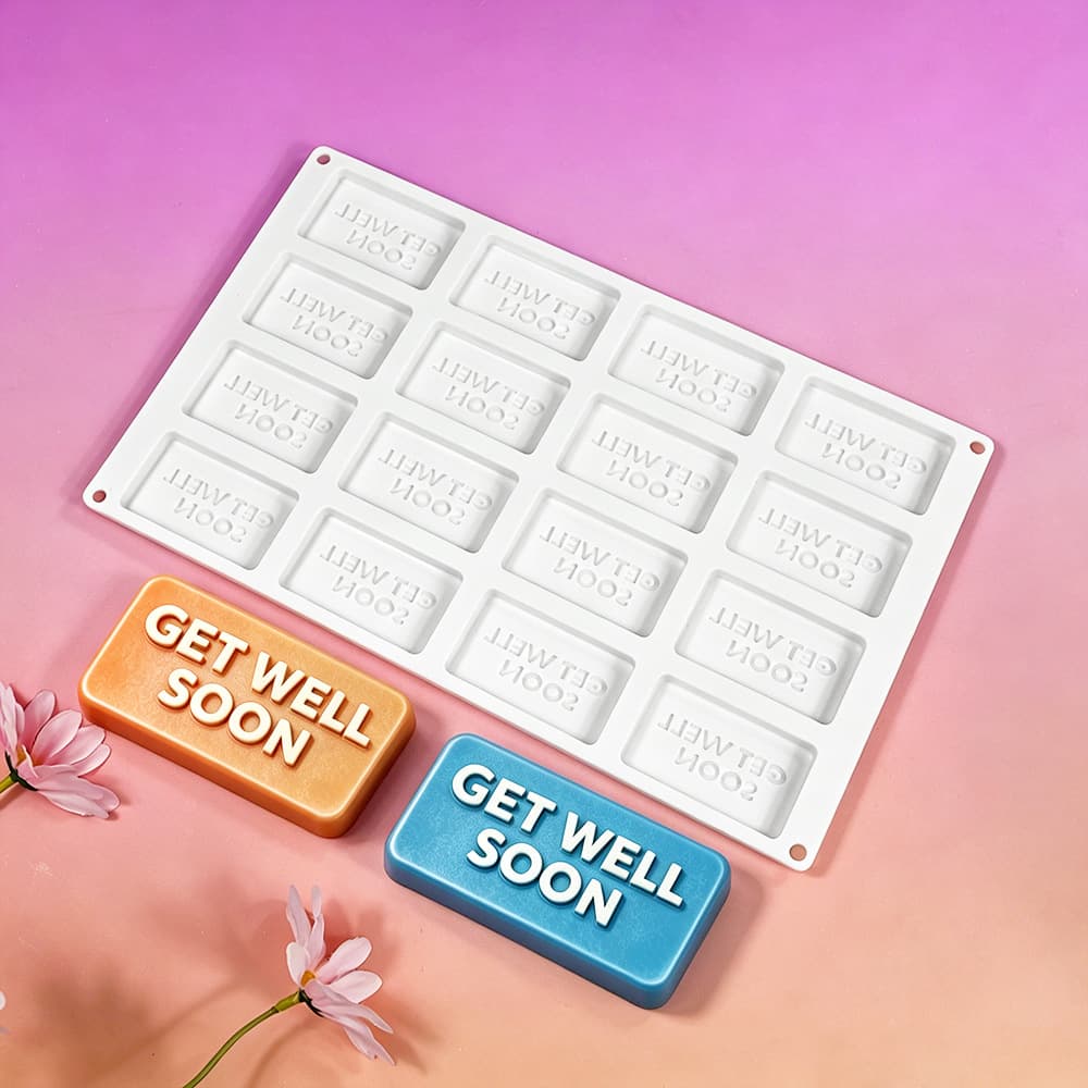 16-Letter Get Well Soon Chocolate Mold DIY Candy Mousse Cake Dessert Silicone Mold