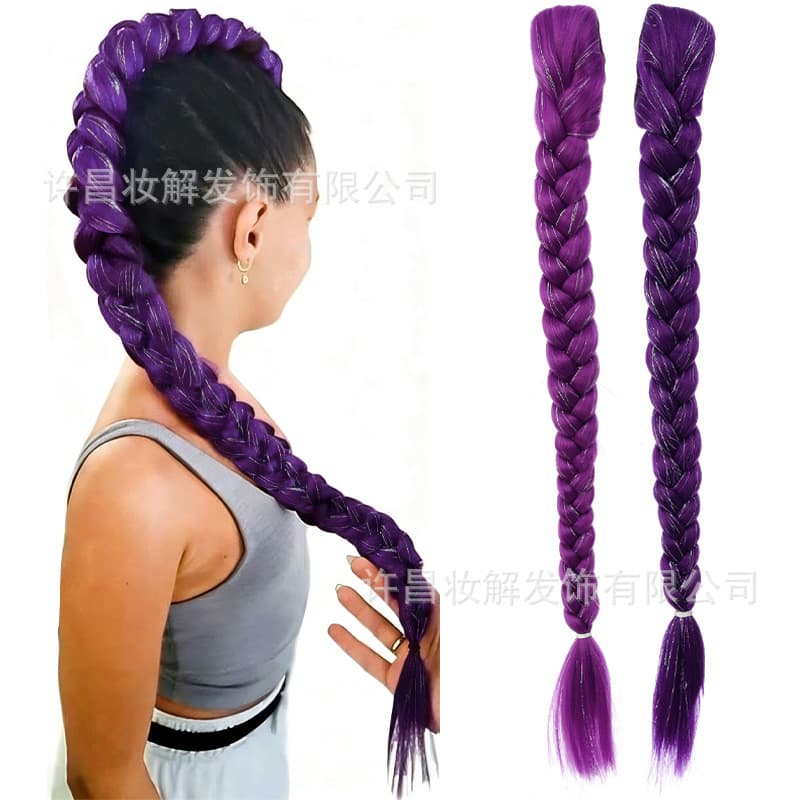 Cos Wig Skpop Hunter Witch Group Lumi Purple Wig Mira Zoe Cosplay Thick Braids
